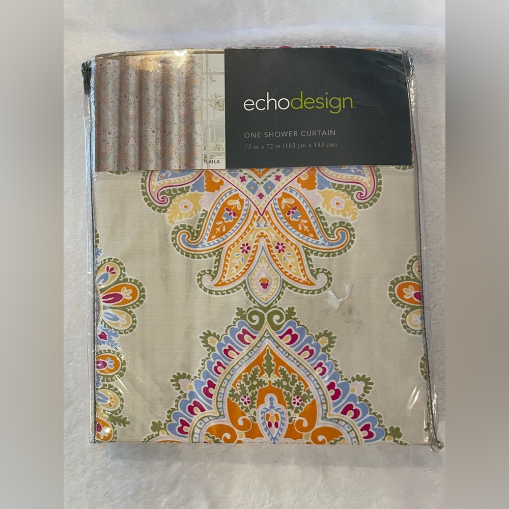 Echo design shower curtain, 72 X 72 inches
